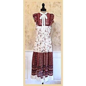 Axes Femme Floral Patchwork One Piece Dress Sz M Himekaji J Fashion Cottagecore